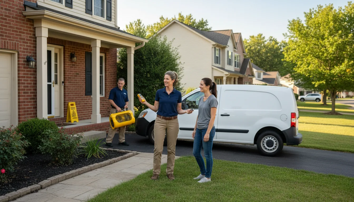 Residential water damage restoration in Depue, IL